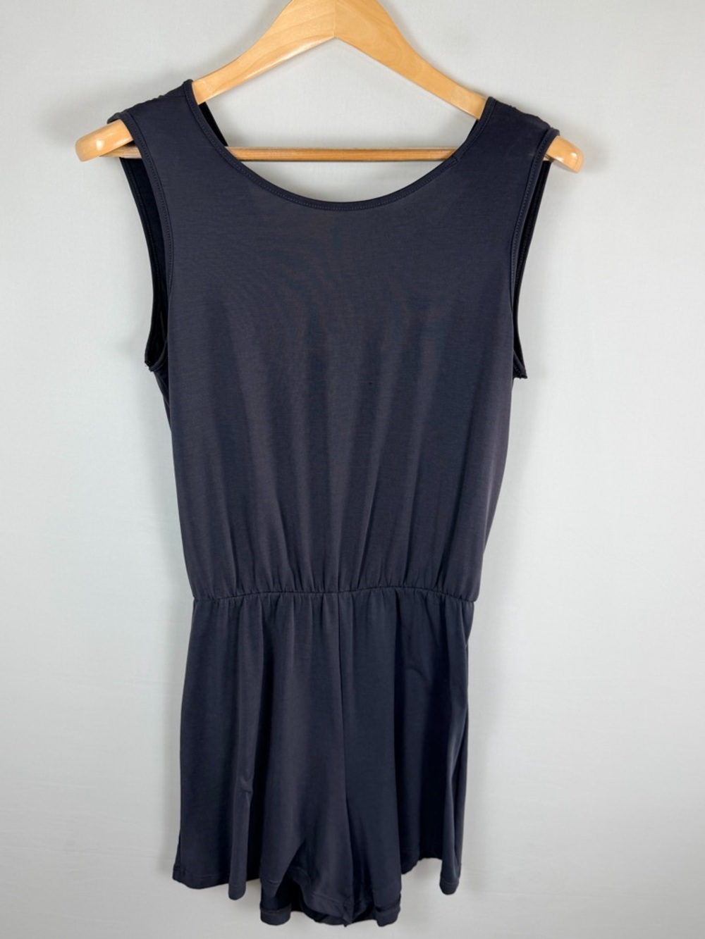 Enough About Me Sleeveless Romper M Modal Open Back Twist Effortless Minimalist